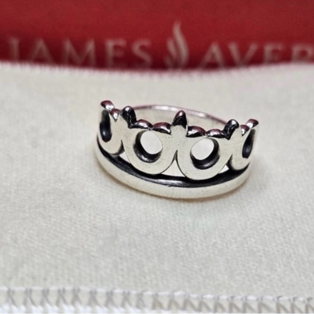 James Avery Silver Ornate Crown Ring